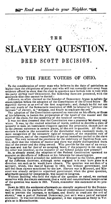 The dred outlet scott decision